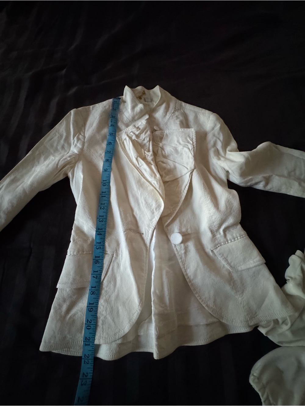 bebe Cream Ruffle-Trim Single-Button Blazer - Picture 4 of 8